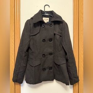 Grane Charcoal Double-Breasted Peacoat | Women’s Size Small